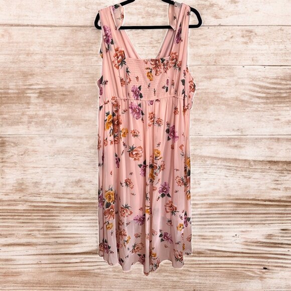 NWT Torrid Size 4X - Blush Pink Floral Chiffon Hi-Lo Dress - Picture 7 of 8